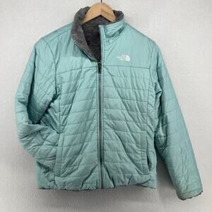 THE NORTH FACE Jacket Youth XL 18 Mossbud Swirl Reversible Insulated Blue